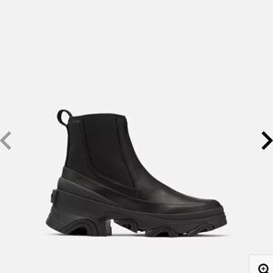 Sorel Womens Ankle Boot Chelsea Leather Waterproof Black Platform Chunky New 9.5